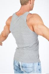 Upper Body Man White Casual Singlet Muscular